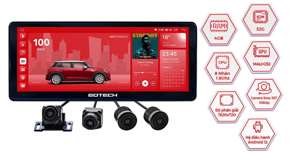 MÀN HÌNH Ô TÔ THÔNG MINH GOTECH GT12.3I 360